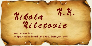 Nikola Miletović vizit kartica